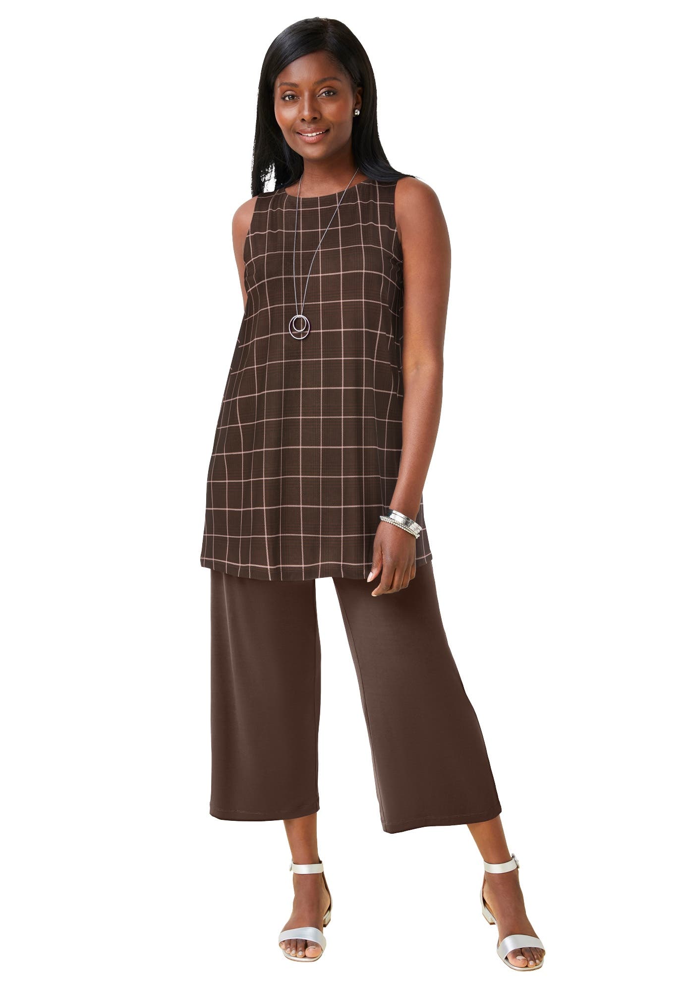 RICH BROWN STRIPE PLAID