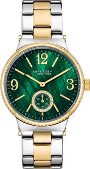 Anne Klein Two-Tone Mother-of-Pearl Bracelet Watch