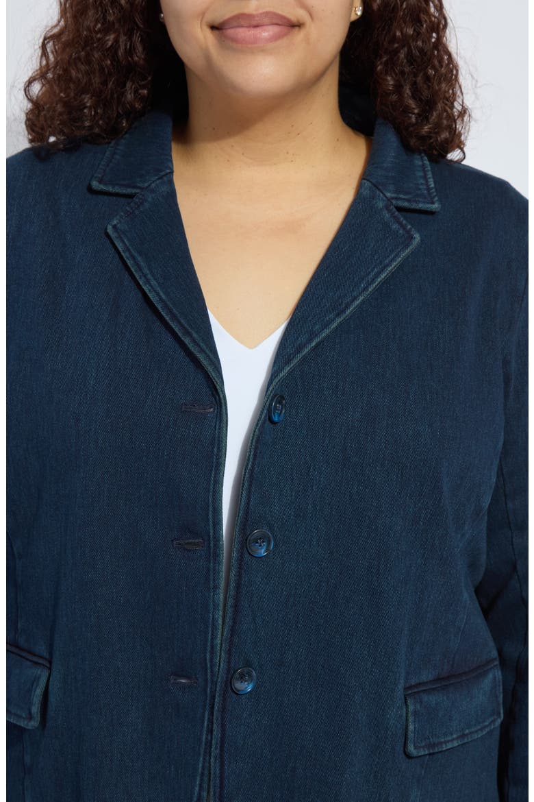 'Lyssentials Della Bracelet Sleeve Blazer, Alternate, color, INDIGO
