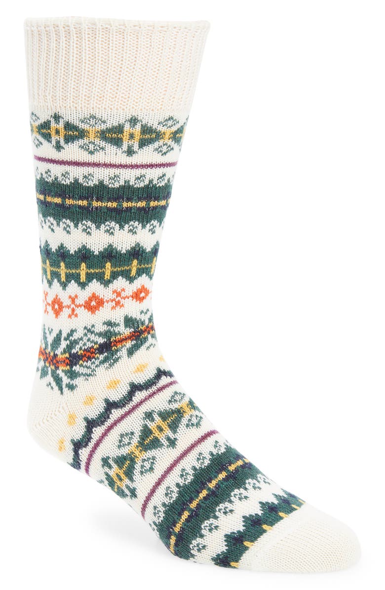 Drake's Fair Isle Wool & Cashmere Socks, Main, color, 