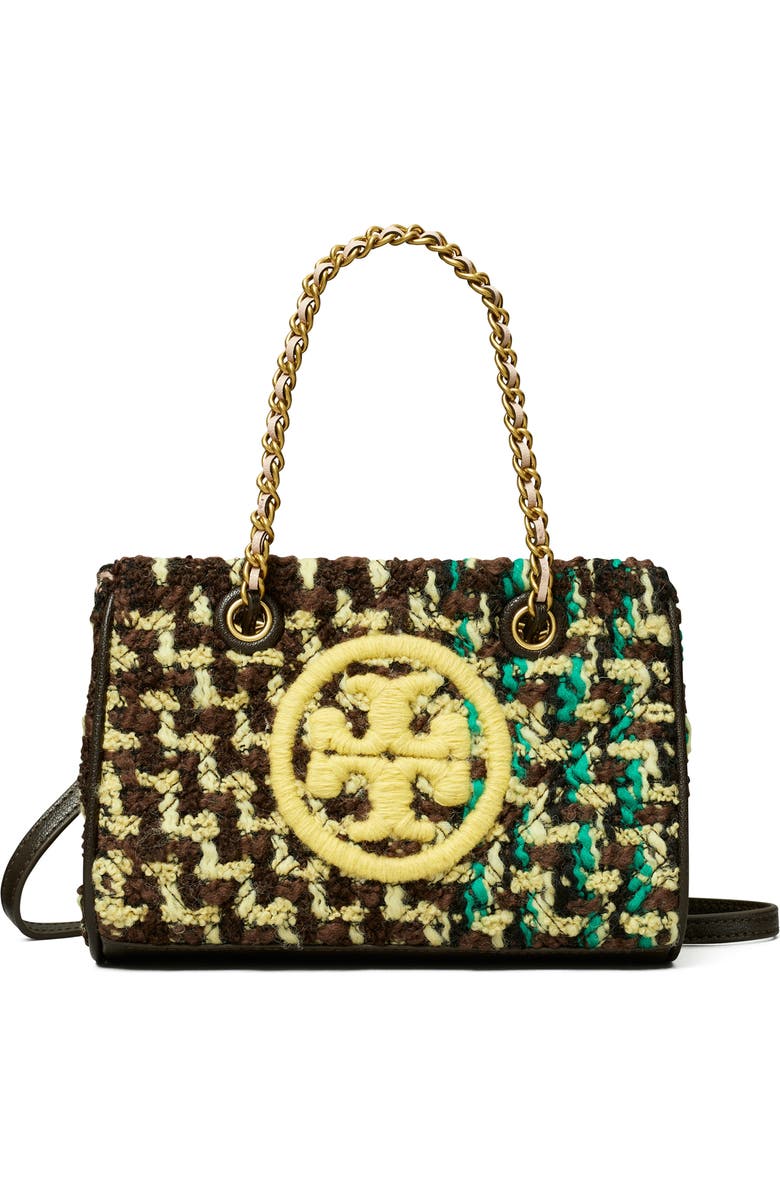 Tory Burch Mini Fleming Tweed Tote, Main, color,