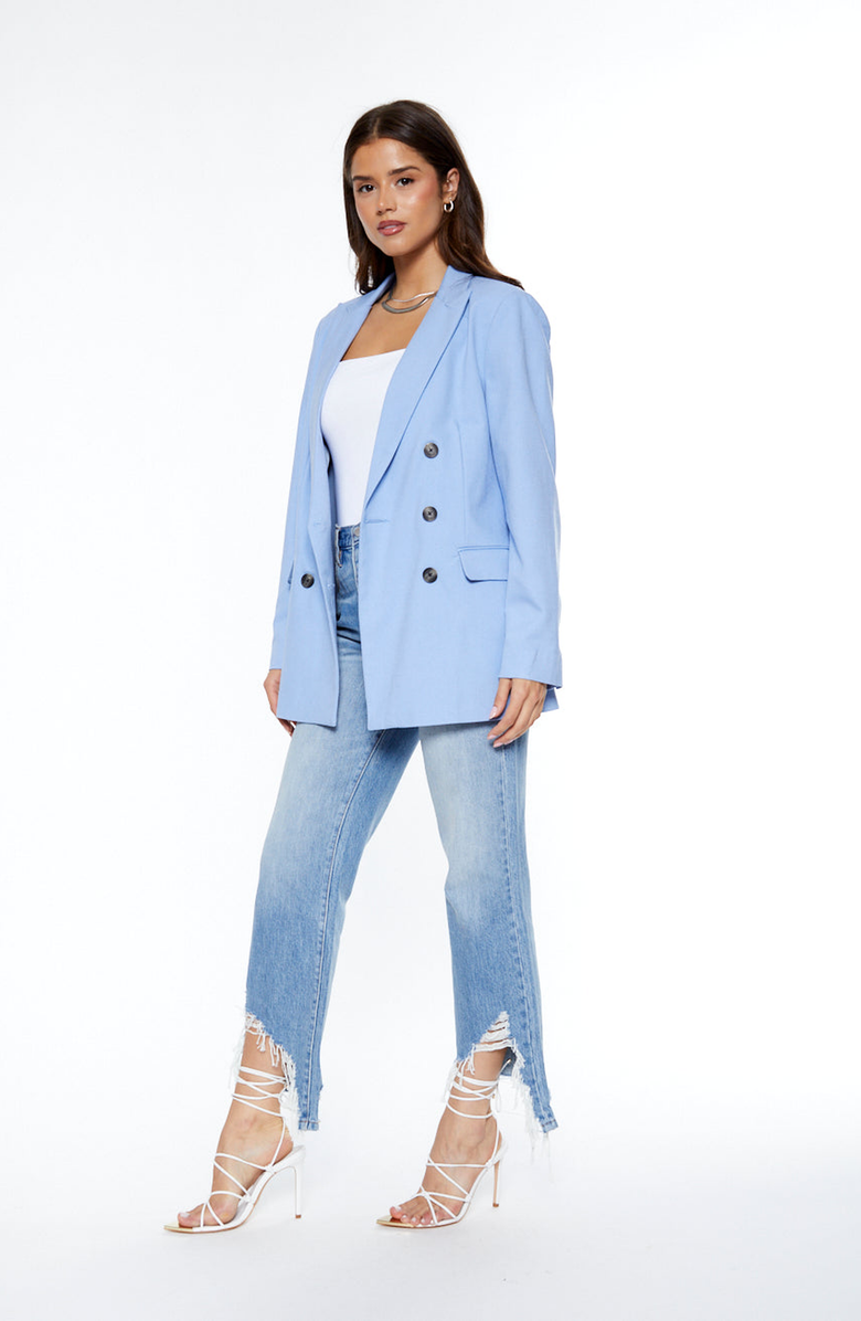 BLUE REVIVAL Your Ex Boyfriends Blazer, Alternate, color, Periwinkle Blue