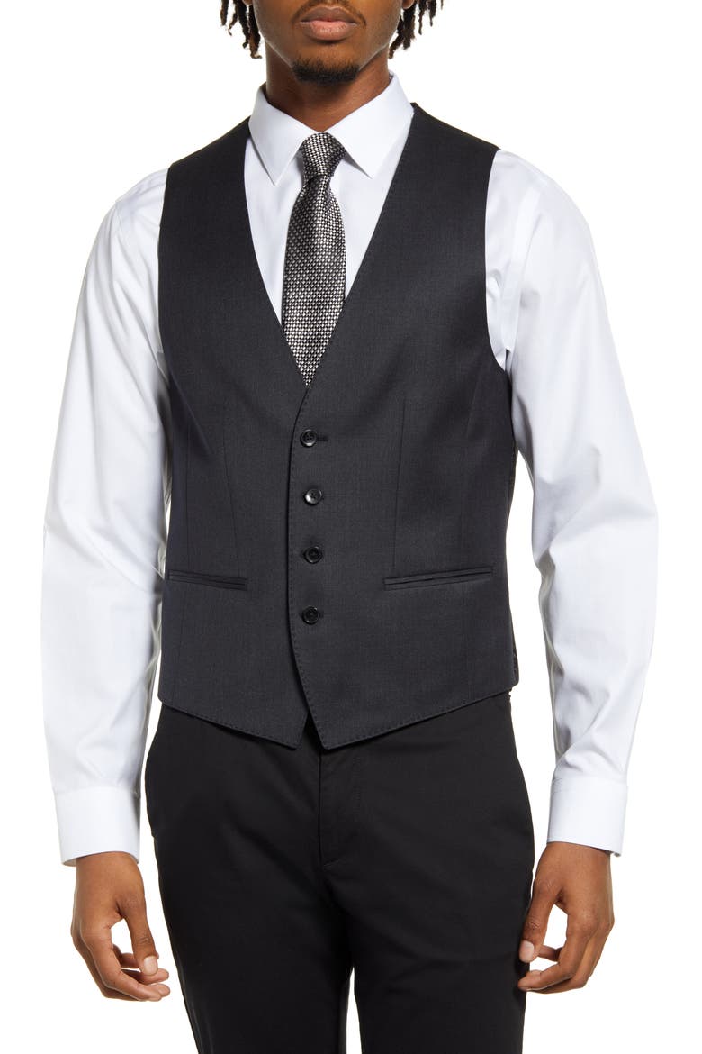 Virgin Wool Vest, Main, color, DARK GREY