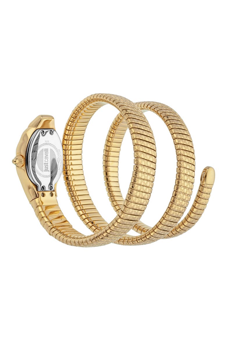 Glam Snake Wraparound Bracelet Watch, 22mm, Alternate, color, GOLD