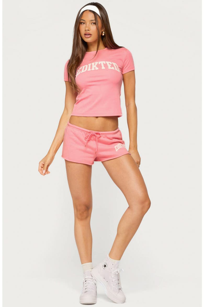 Babe Tie Waist Micro Shorts, Alternate, color, PINK