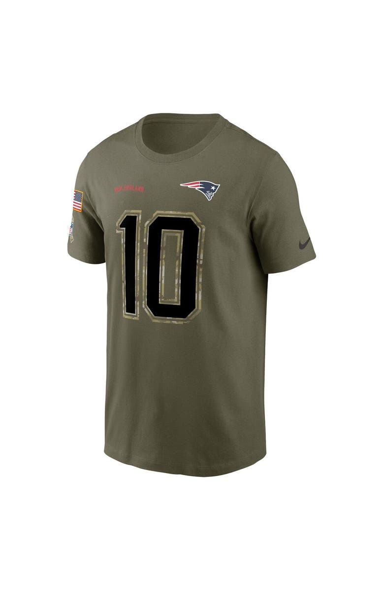 Nike Men's Nike Mac Jones Olive New England Patriots 2022 Salute To Service Name & Number T-Shirt, Alternate, color, 