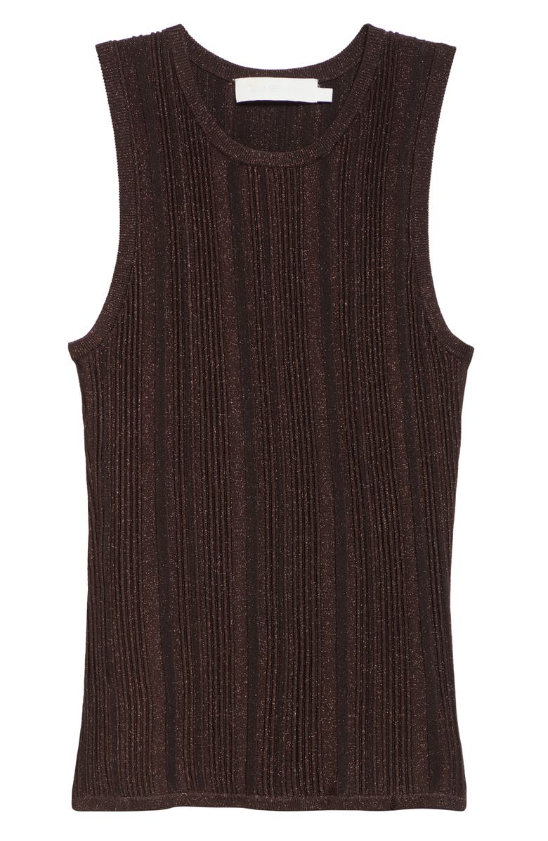 Zimmermann Lucky Metallic Rib Tank, Alternate, color, Metallic Chocolate