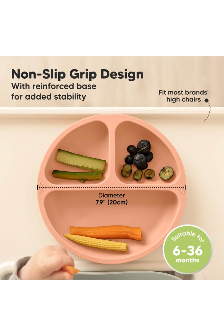 3-Pack Prep Silicone Suction Plates, Alternate, color, Roseate