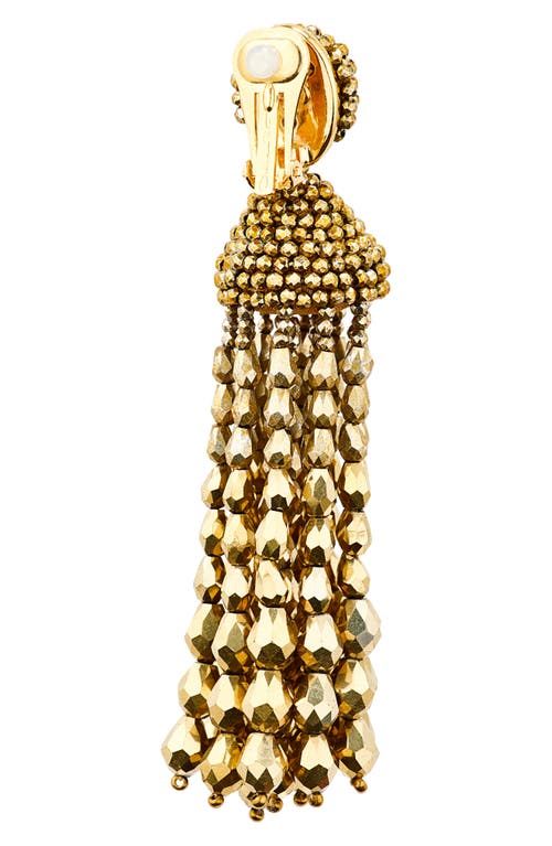 Oscar De La Renta Beaded Chandelier Clip-on Earrings In Gold