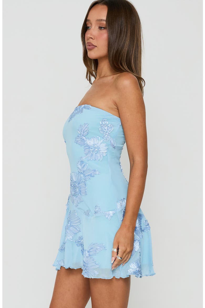 Meadow of Dreams Floral Strapless Minidress, Alternate, color, BLUE FLORAL BURNOUT