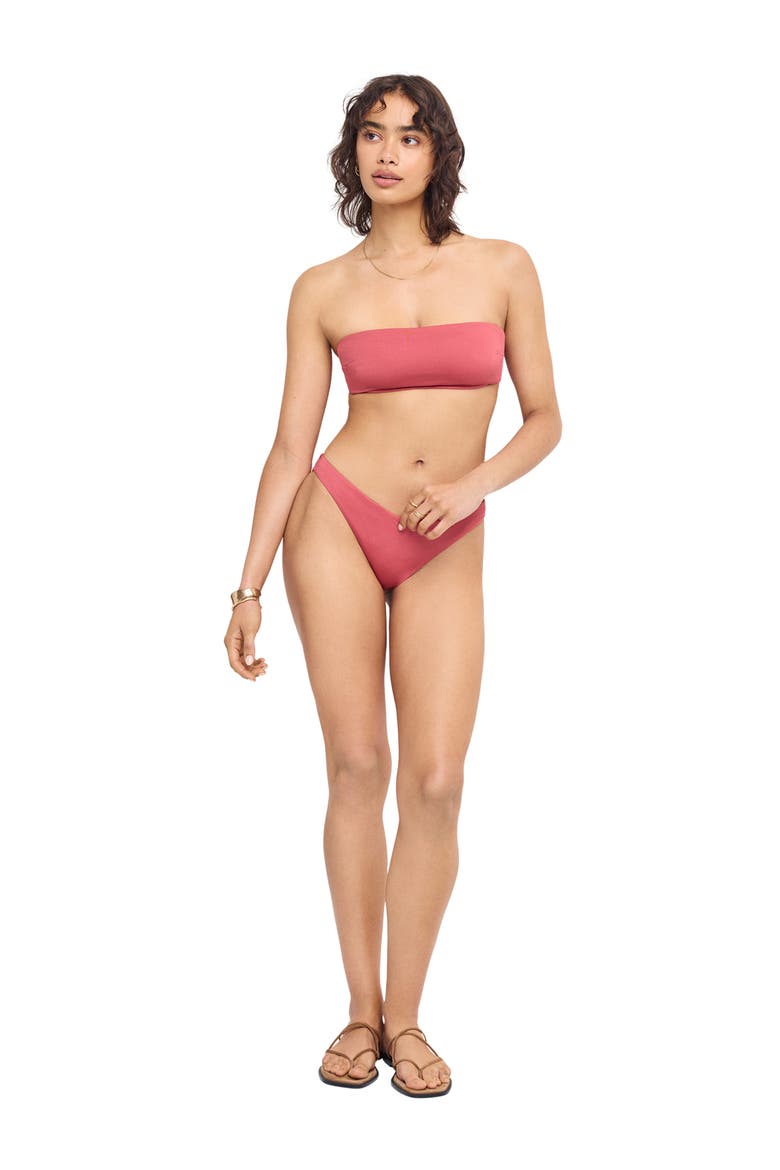 Nala Bandeau Bikini Top, Alternate, color, WILD ROSE ECOLINEN