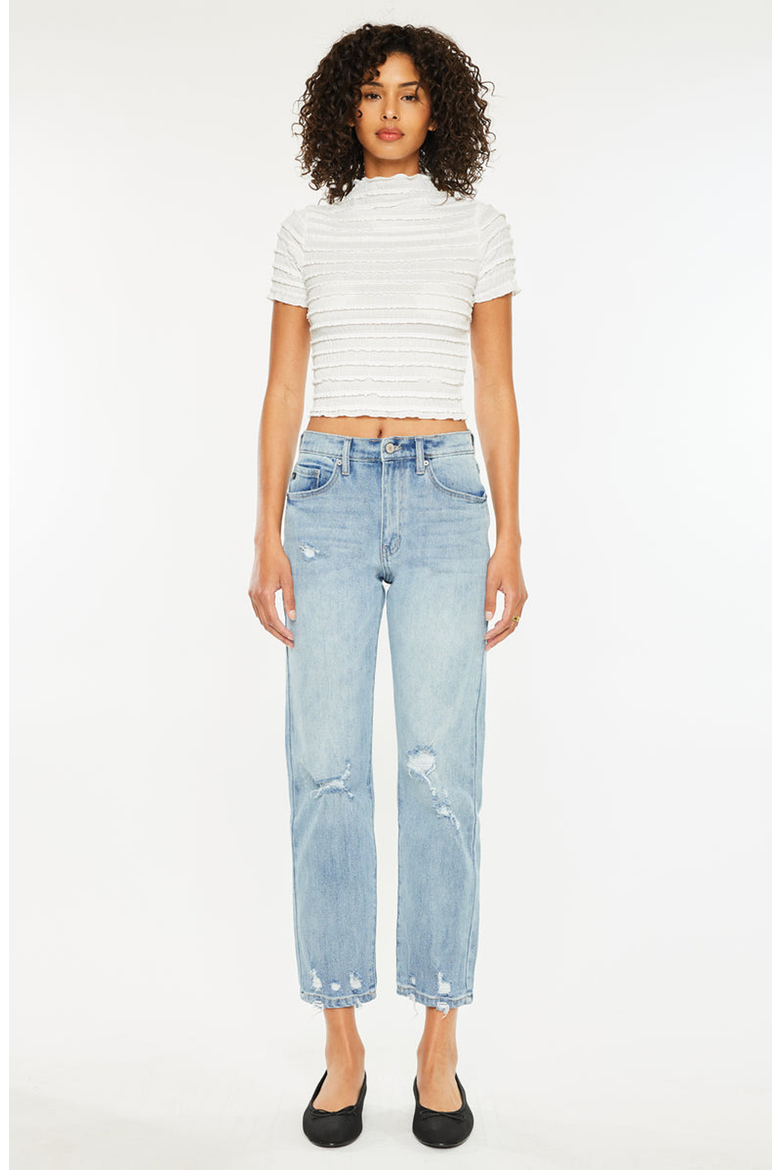 Missy High Rise Slim Straight Leg Jeans, Main, color, Medium Wash
