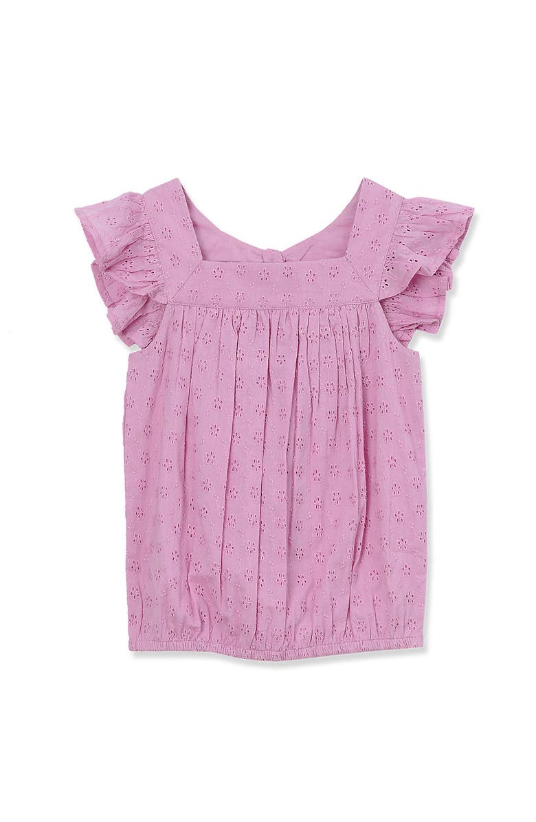 Lands' End Girls Woven Eyelet Top, Main, color, Sunset Purple