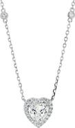 SAVVY CIE JEWELS Cubic Zirconia Heart Halo Pendant Necklace