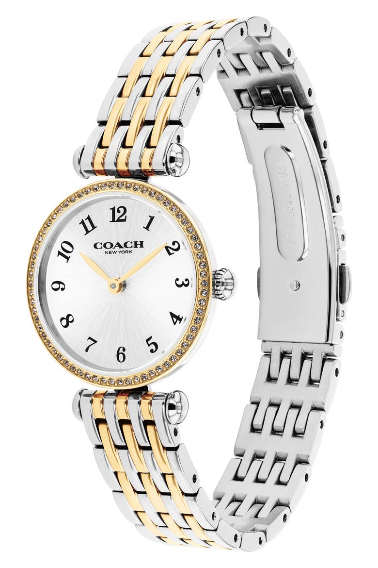 Cary Crystal Two Tone Bracelet Watch, Alternate, color, TWO TONE