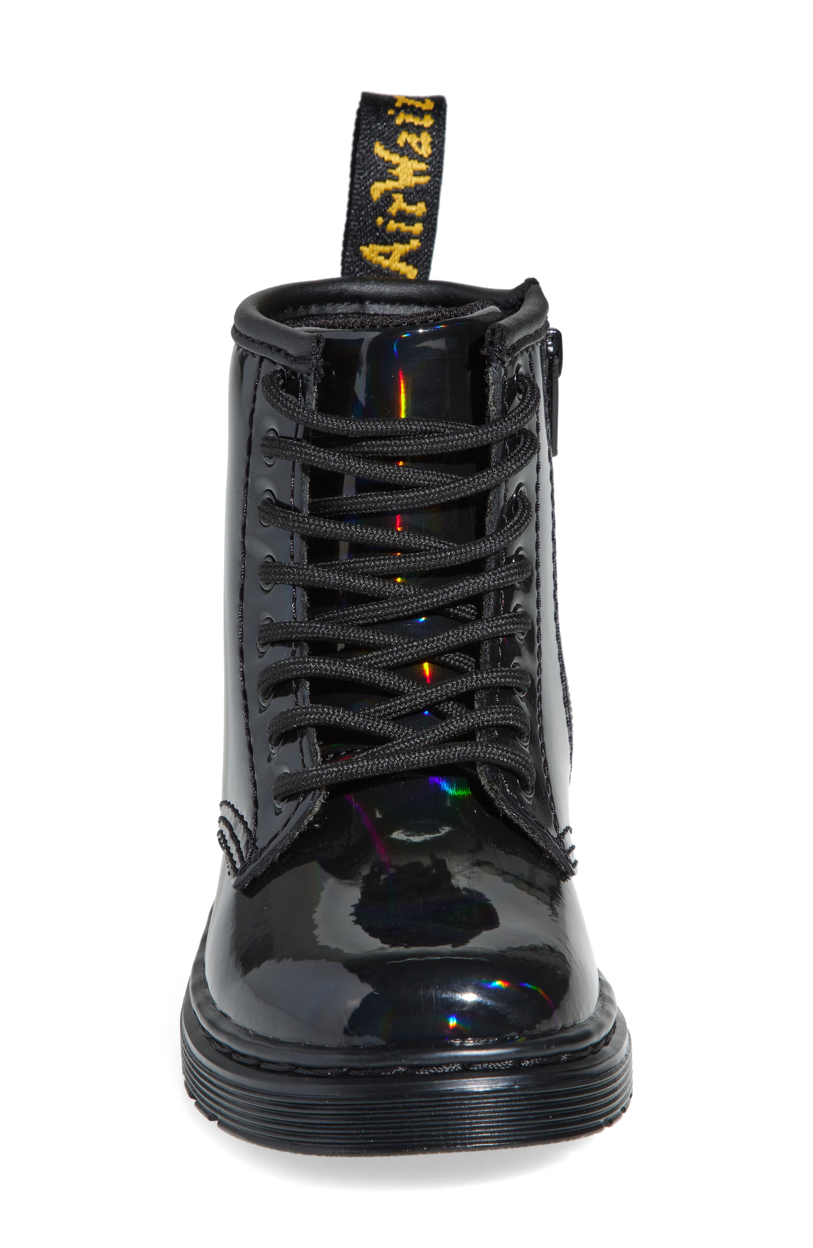 Dr. Martens Kids' 1460 Black Rainbow Boot, Alternate, color, Black