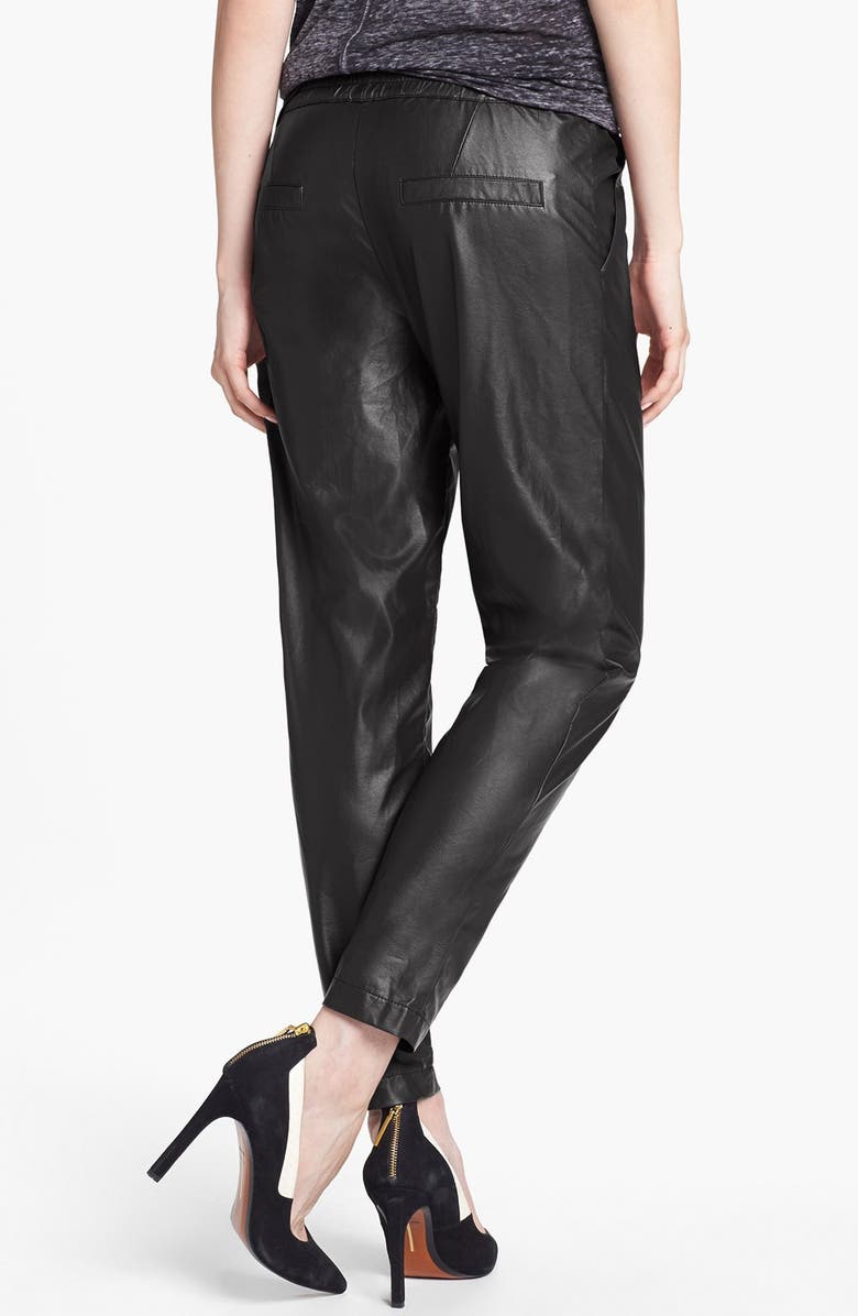 Piper Faux Leather Track Pants, Alternate, color, 