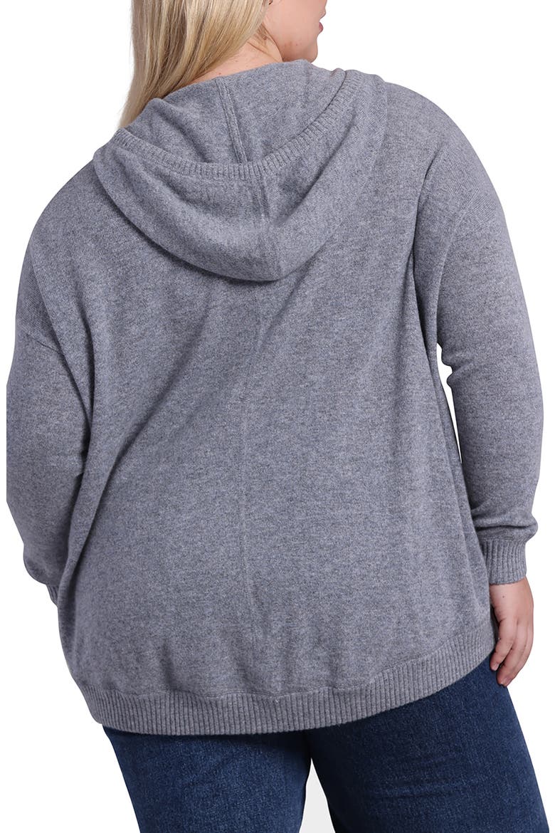 Cashmere Zip Hoodie Jacket, Alternate, color, GREY SHADOW