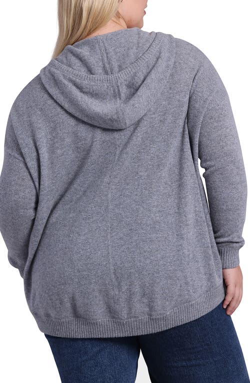 Minnie Rose Cashmere Zip Hoodie Jacket In Grey Shadow