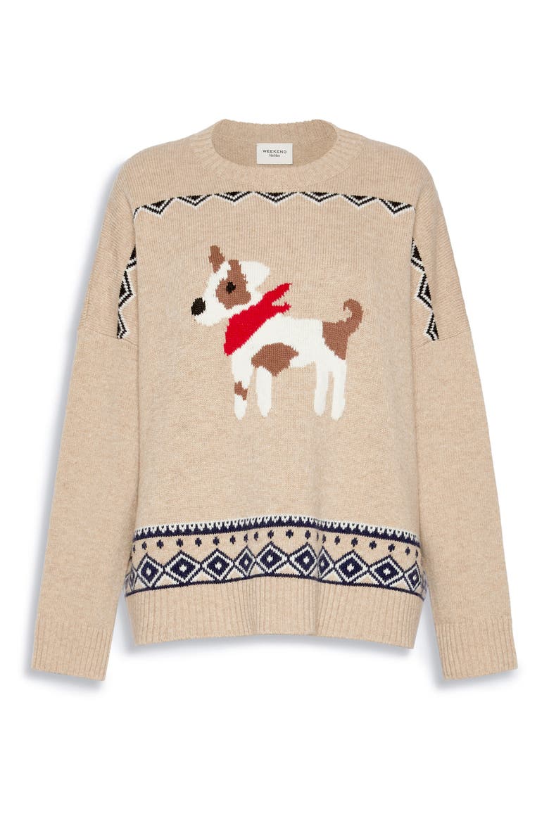 Pavidi Intarsia Virgin Wool Sweater, Alternate, color, SAND