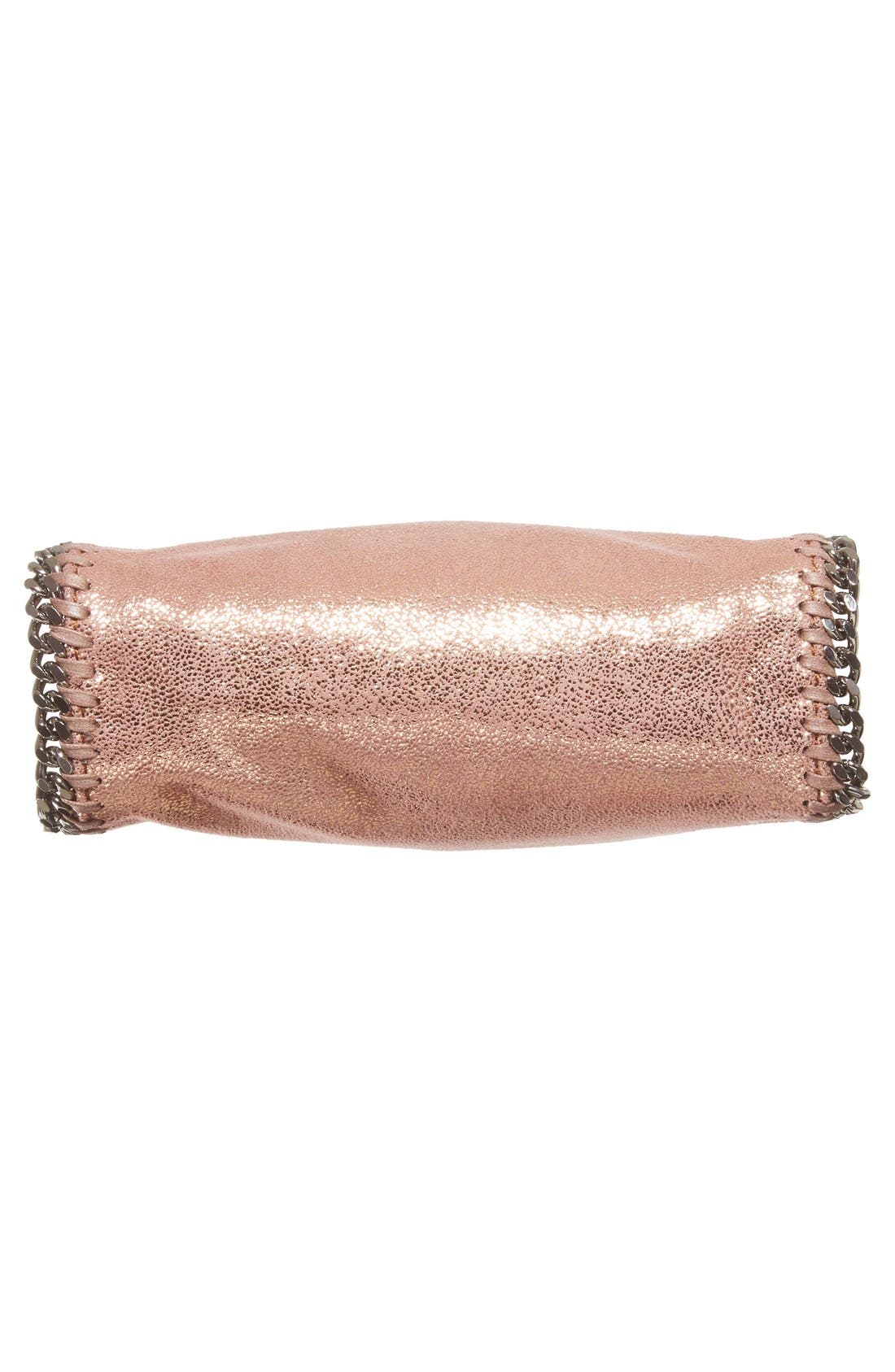 'Tiny Falabella' Metallic Faux Leather Crossbody Bag, Alternate, color, COPPER/ SILVER