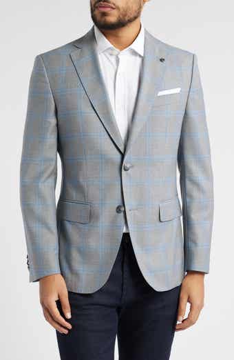 BOSS Hutson Slim Fit Windowpane Check Wool Sport Coat