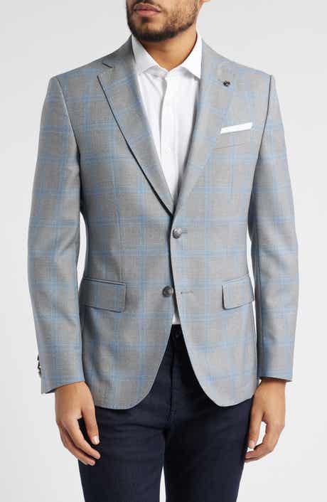 BOSS Hutson Slim Fit Windowpane Check Wool Sport Coat