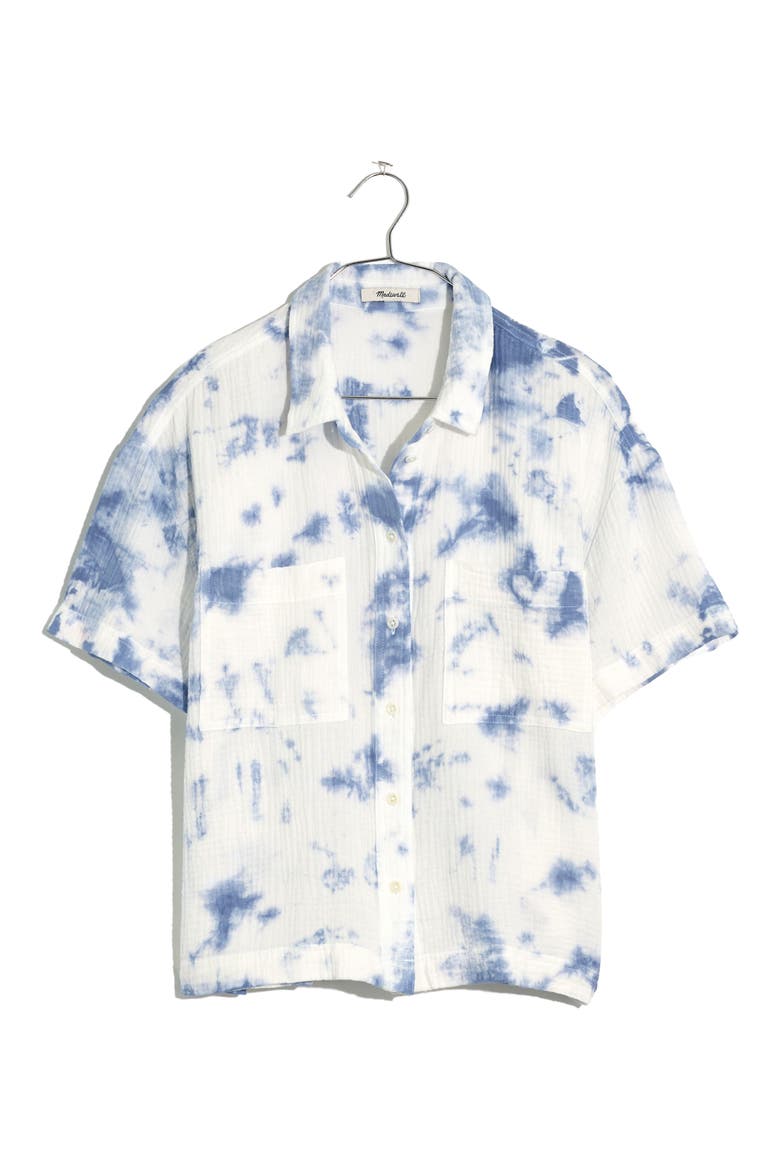 Safari Tie Dye Gauze Shirt, Alternate, color, TYE DIE CRAFT BLUE