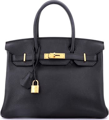 Birkin Handbag Black Novillo with Gold Hardware 30