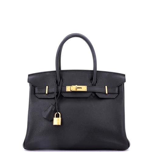 Pre-owned Hermes Hermes Birkin Handbag Black Novillo With Gold Hardware 30 In Black