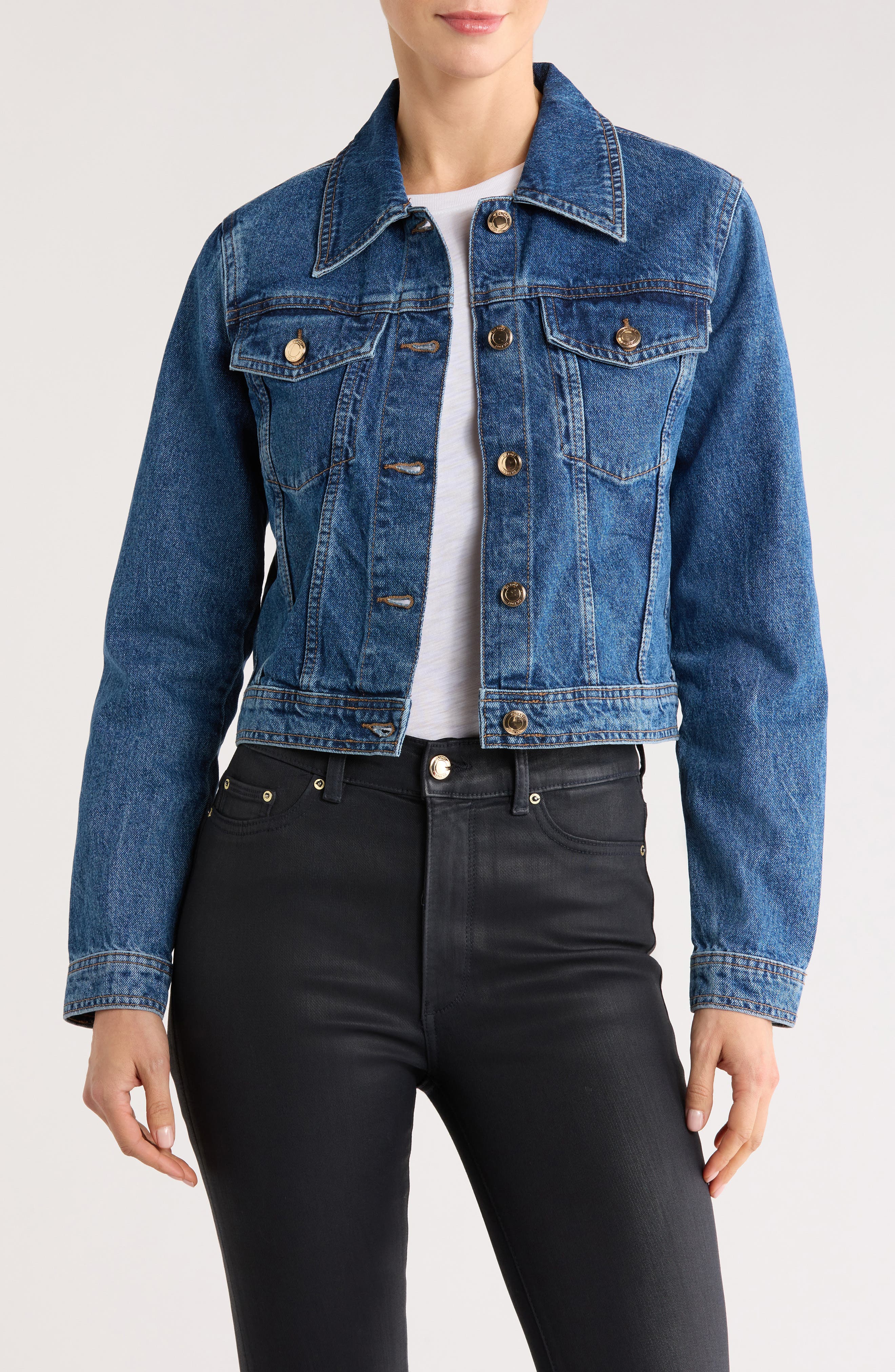 DL1961 Vika Crop Denim Trucker Jacket