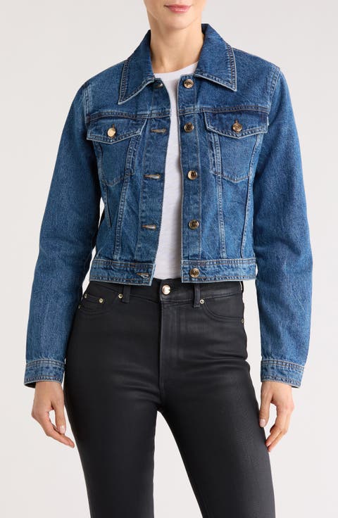 Vika Crop Denim Trucker Jacket