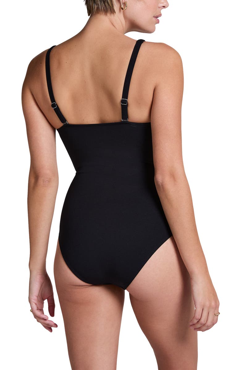 Hunkemöller Shaping Scallop Swimsuit, Alternate, color, Caviar