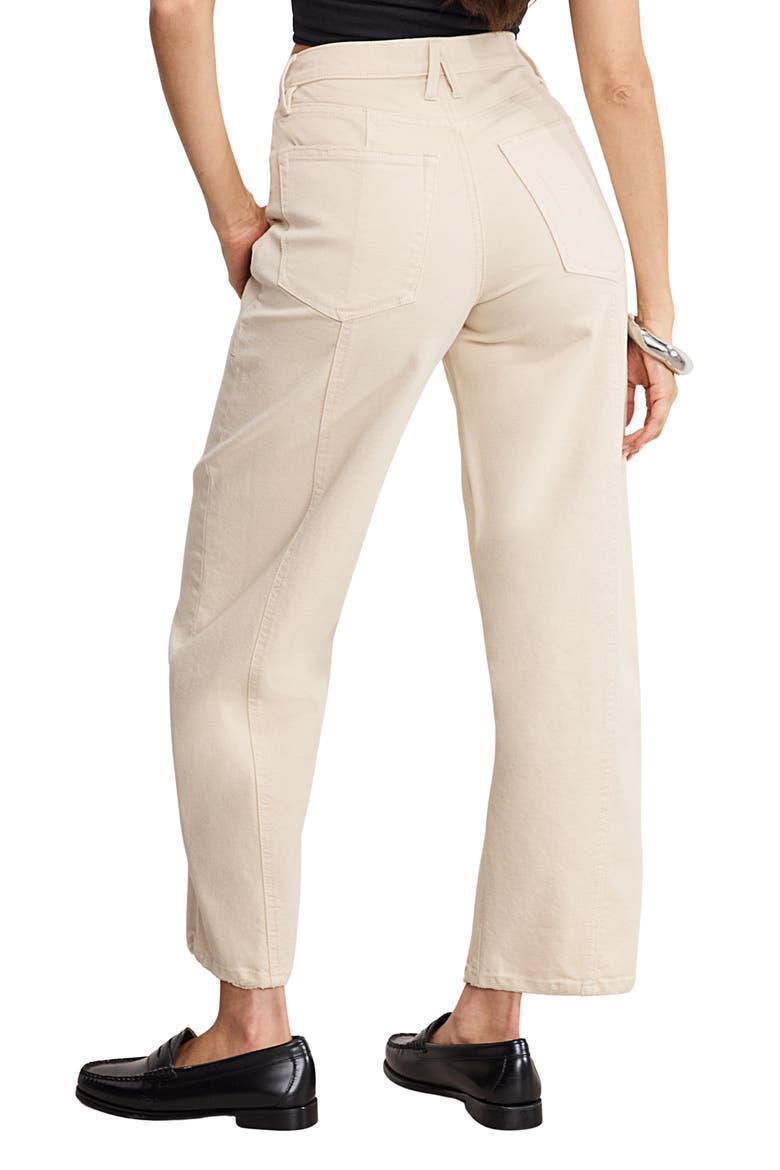 Cotton Blend Canvas Crop Barrel Leg Pants, Alternate, color, CANVAS