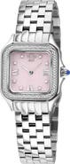 GEVRIL Milan Rose Quartz Diamond Bracelet Watch, 27.5mm