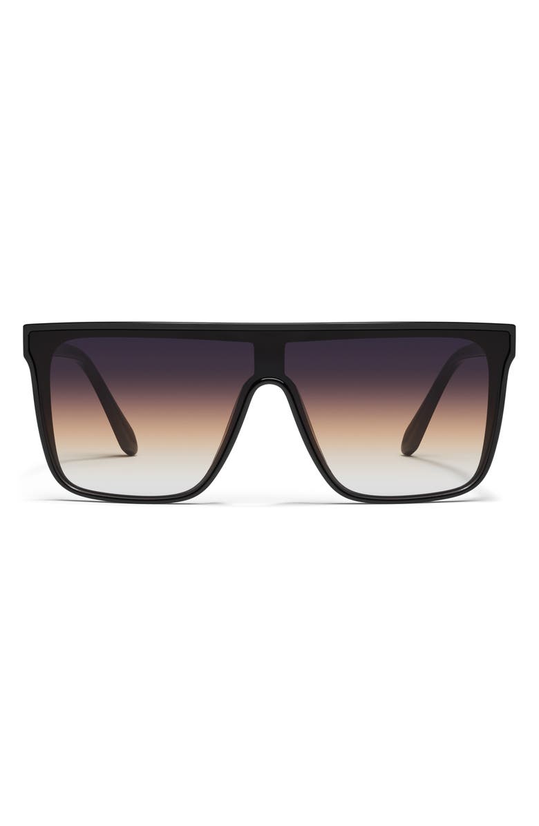 QUAY Nightfall Medium 138mm Shield Sunglasses, Main, color, Blk/Dskppy
