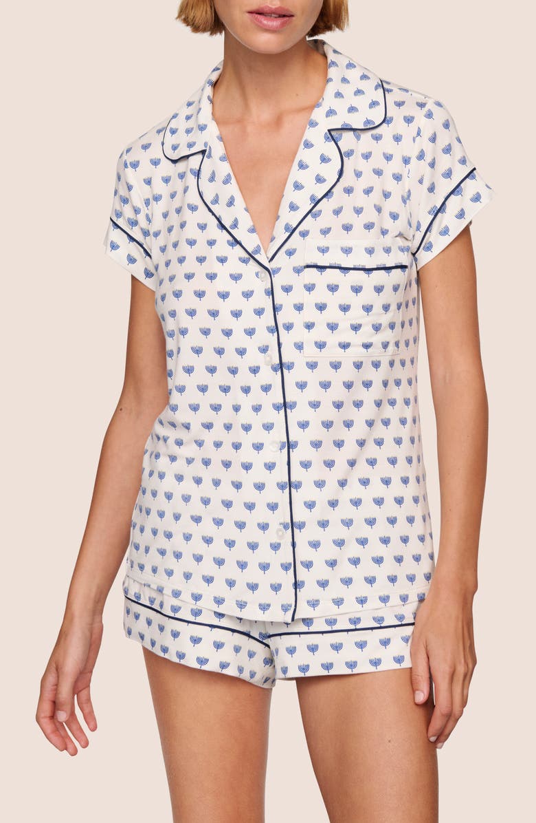 Eberjey Gisele Printed Short Pajamas, Main, color, Hannukah Glow Nouvea