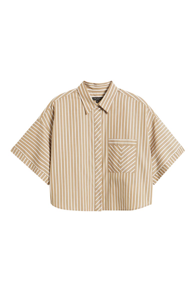 Marin Stripe Crop Button-Up Shirt, Alternate, color, SEA STRIPE