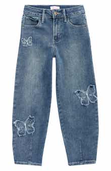 YMI Kids' Heart Patch Barrel Leg Jeans
