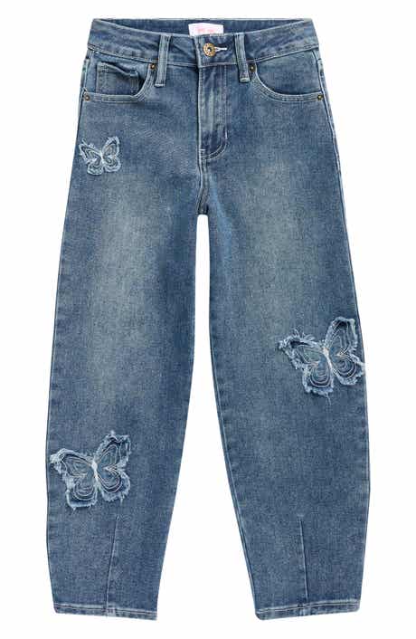 YMI Kids' Heart Patch Barrel Leg Jeans