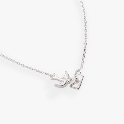 Alex And Ani Love Letter Inline Necklace In Silver