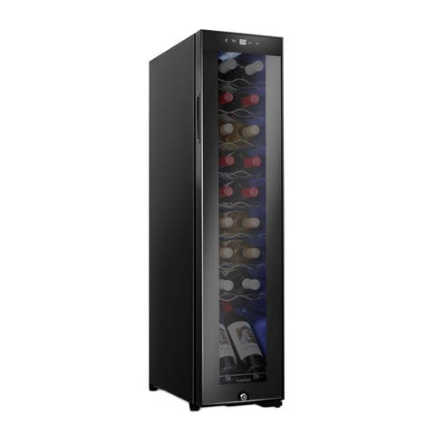 18 Bottle Compressor Wine Refrigerator, Large Freestanding Wine Cooler with Lock