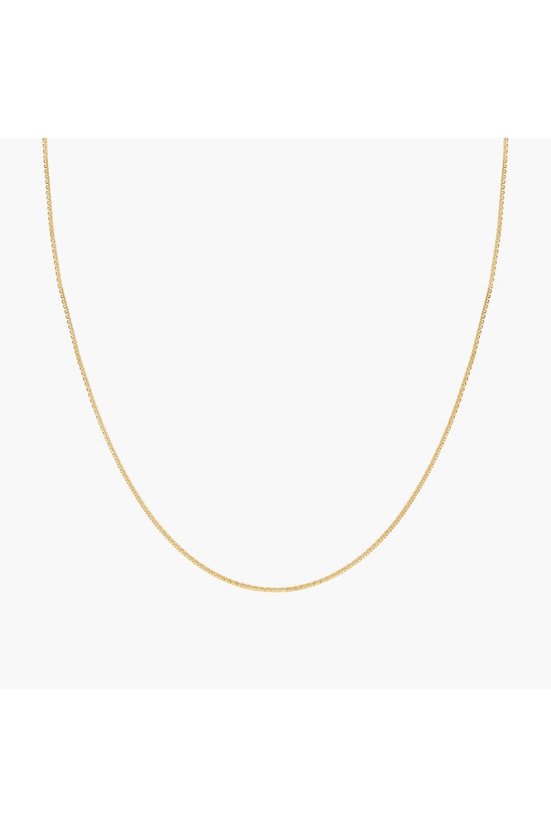 18k Gold Plated Sterling Silver Lydia Basic Box Chain Necklace Gift Idea, Main, color, Gold