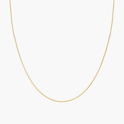 18k Gold Plated Sterling Silver Lydia Basic Box Chain Necklace Gift Idea