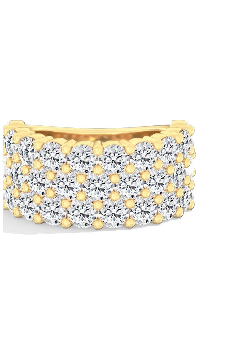 Jumbo Three Row Half Cigar Band Lab Diamond Ring in 14K Gold, Main, color, Yellow Gold