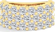 Everlee Jumbo Three Row Half Cigar Band Lab Diamond Ring in 14K Gold