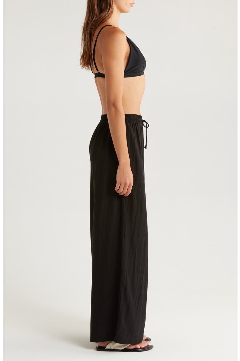 Flowey Cover-Up Pants, Alternate, color, BLACK