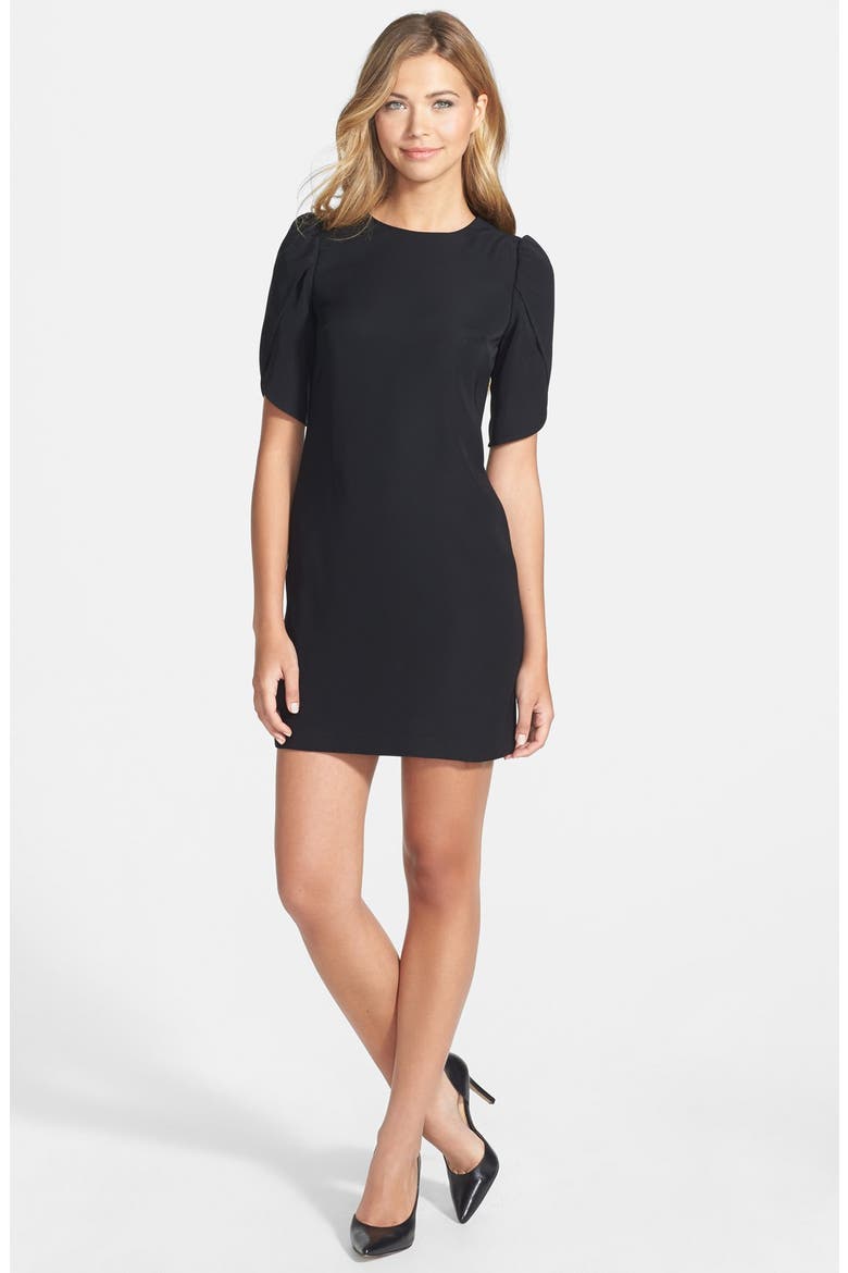 'Sunday' Woven Shift Dress, Alternate, color, RICH BLACK