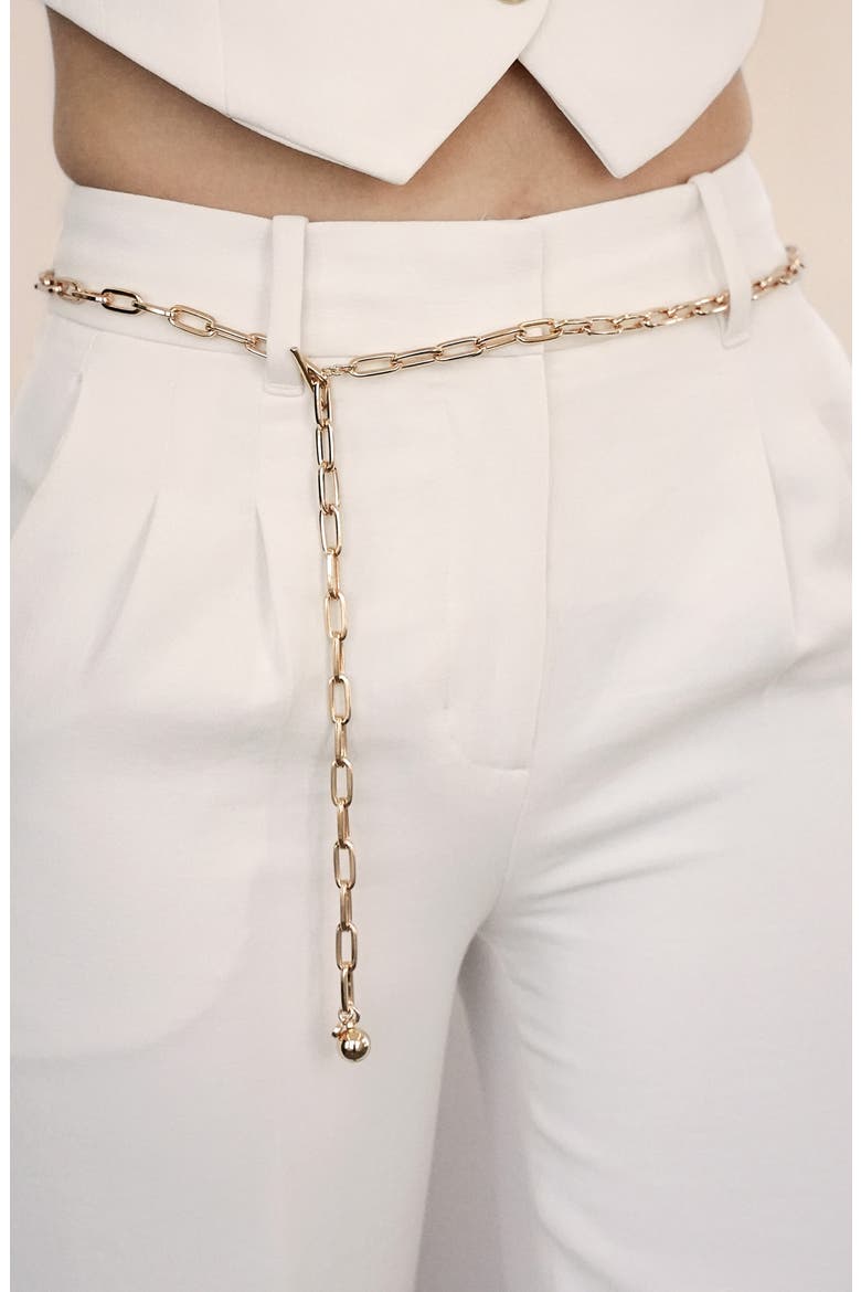 Paperclip Chain Belt, Alternate, color, GOLD