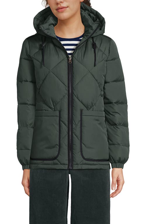 Lands' End Featherfree Insulated Diamond Quilted Jacket In Green